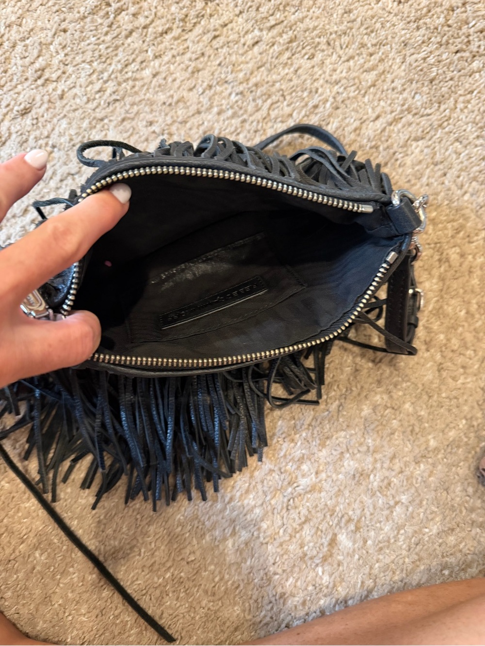 Black Fringe Crossbody Bag - Women - Picture 2 of 2